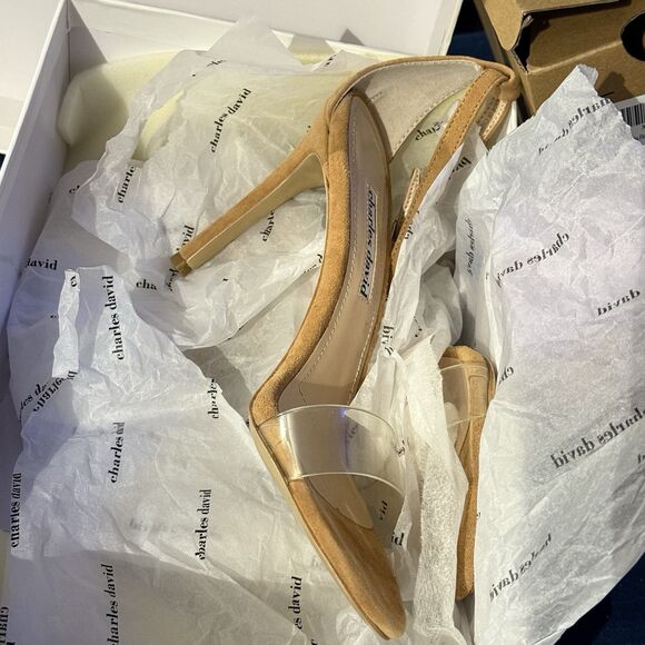 NWB Charles David Women’s Carla Pump Suede Clear Size 7.5 M Sexy, Gorgeous Heels - Picture 8 of 13